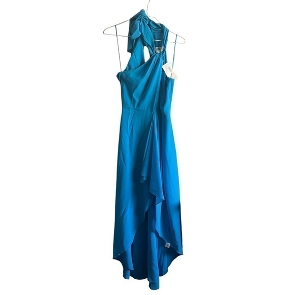 Belle Badgley Mischka Blue Chiffon Dress, New with Tagd - Picture 2 of 8